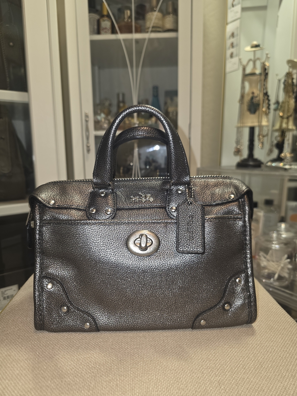 Classic Metallic Leather Satchel - Women's Bag Coach Rhyder 24 Satchel